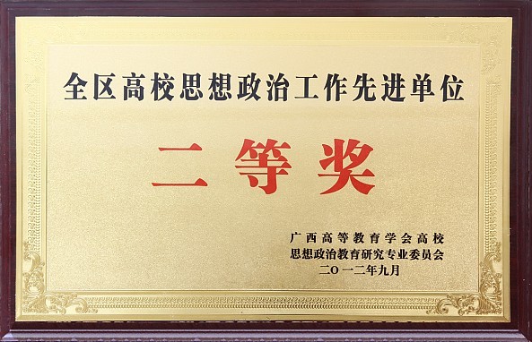 太阳成官网荣获全区高校思想政治工作先进单位二等奖